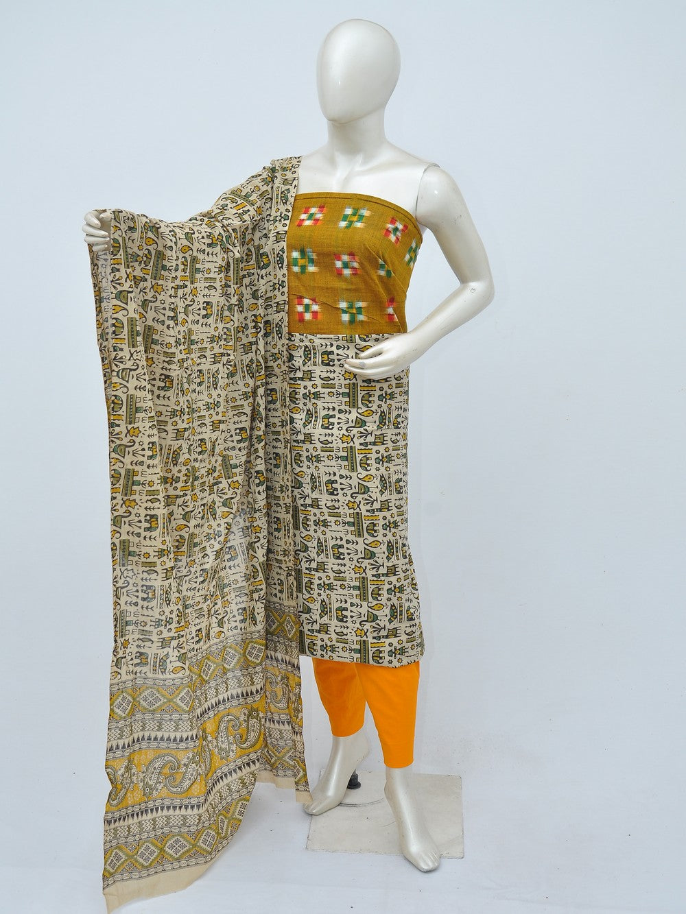 Ikkat Kalamkari Designer Dress Material [D40220042]
