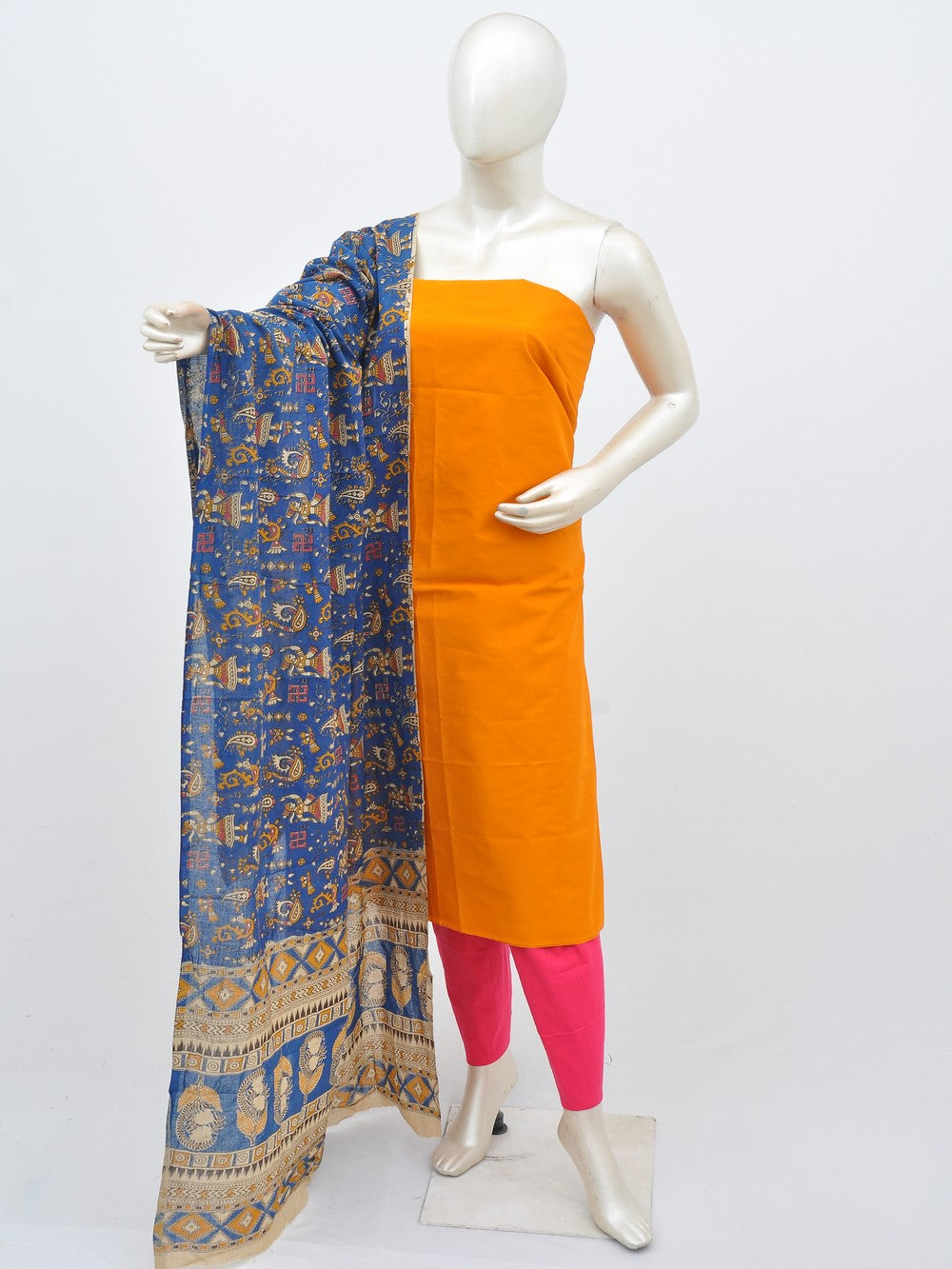 Blue Kalamkari Salwar Kameez Dress Material
