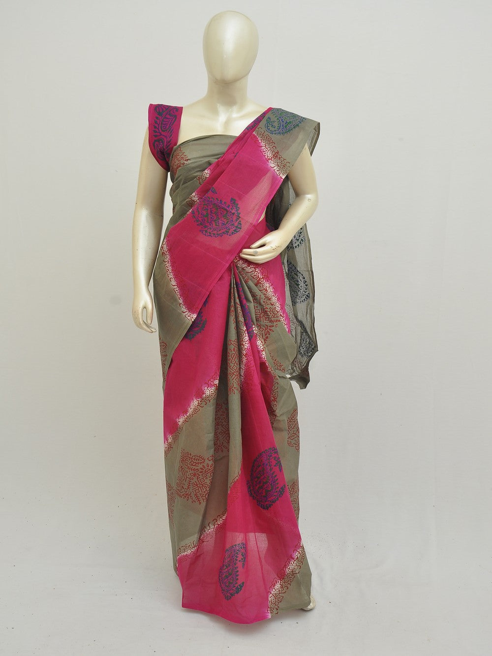 Batik Pure Cotton Saree [D50316023]