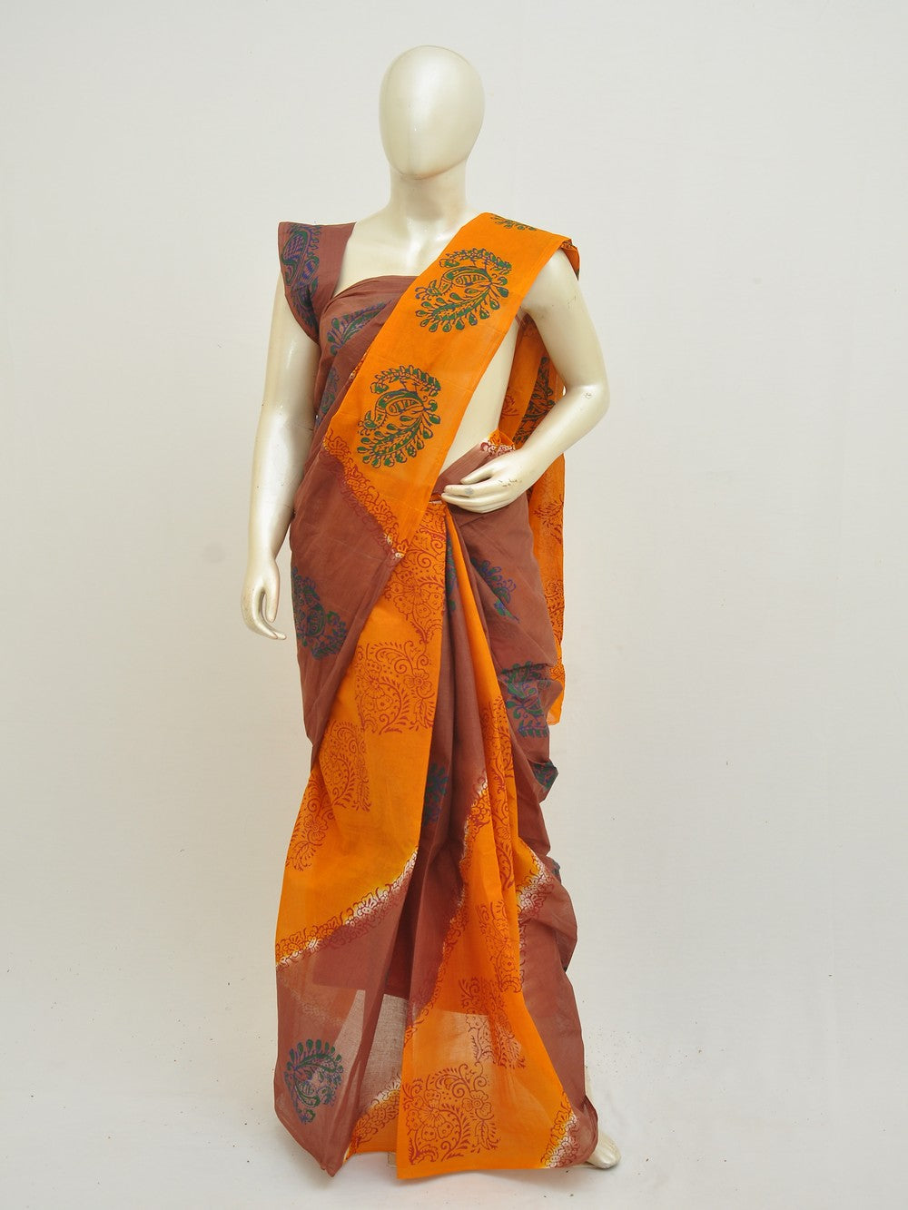 Batik Pure Cotton Saree [D50316024]
