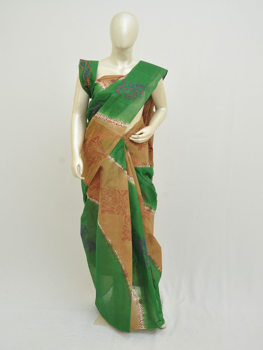 Batik Pure Cotton Saree [D50316026]