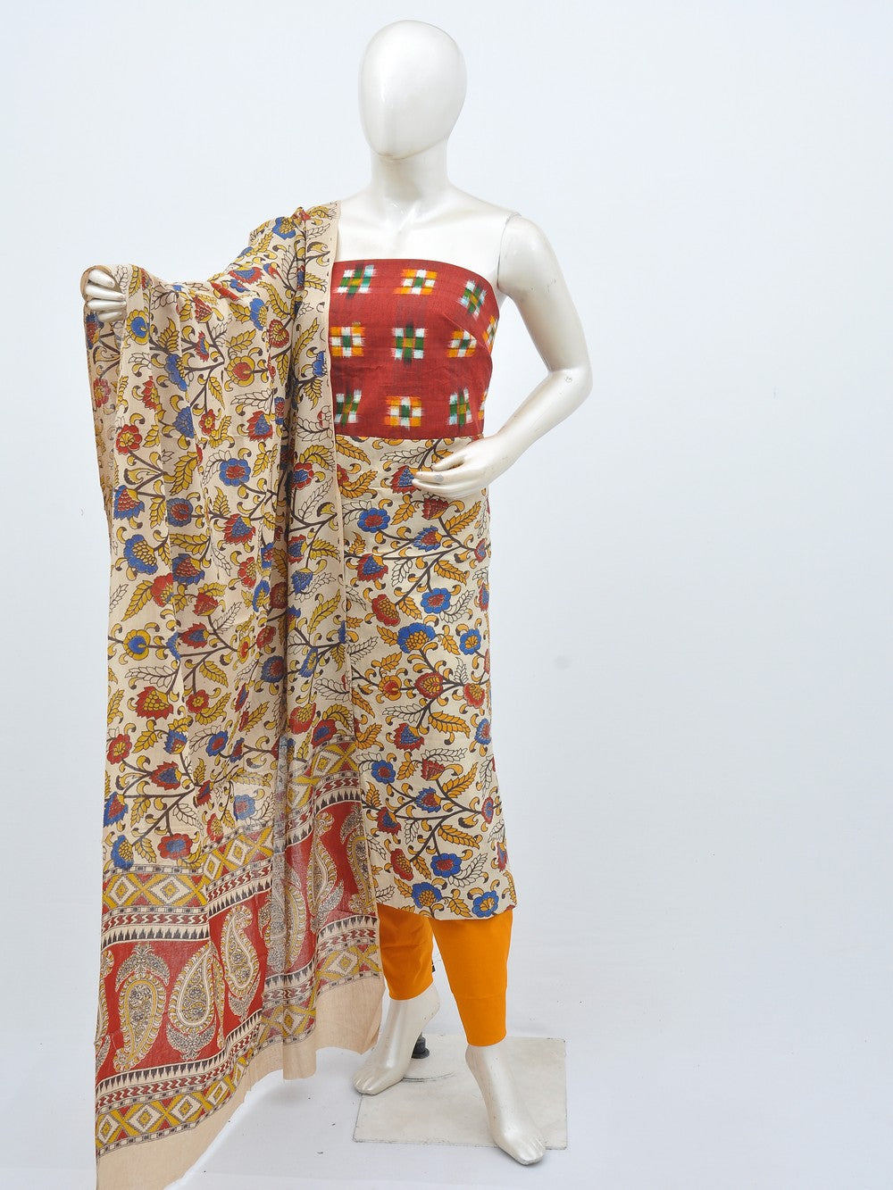 Ikkat Kalamkari Designer Dress Material [D30818007]