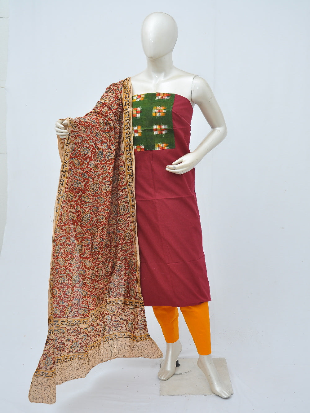 Kalamkari Ikkat Designer Dress Material [D40516001]