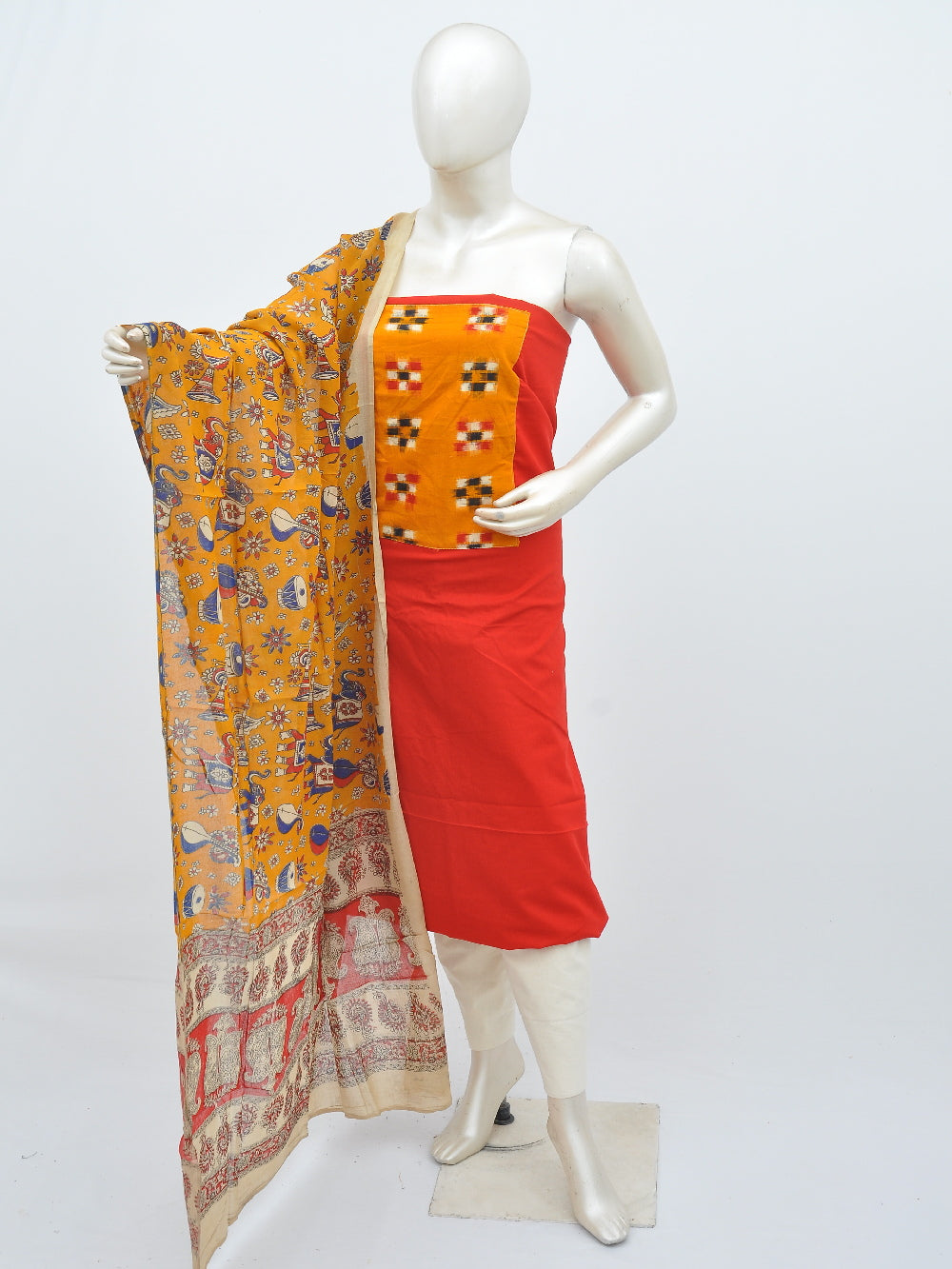 Kalamkari Ikkat Designer Dress Material [D40611052]