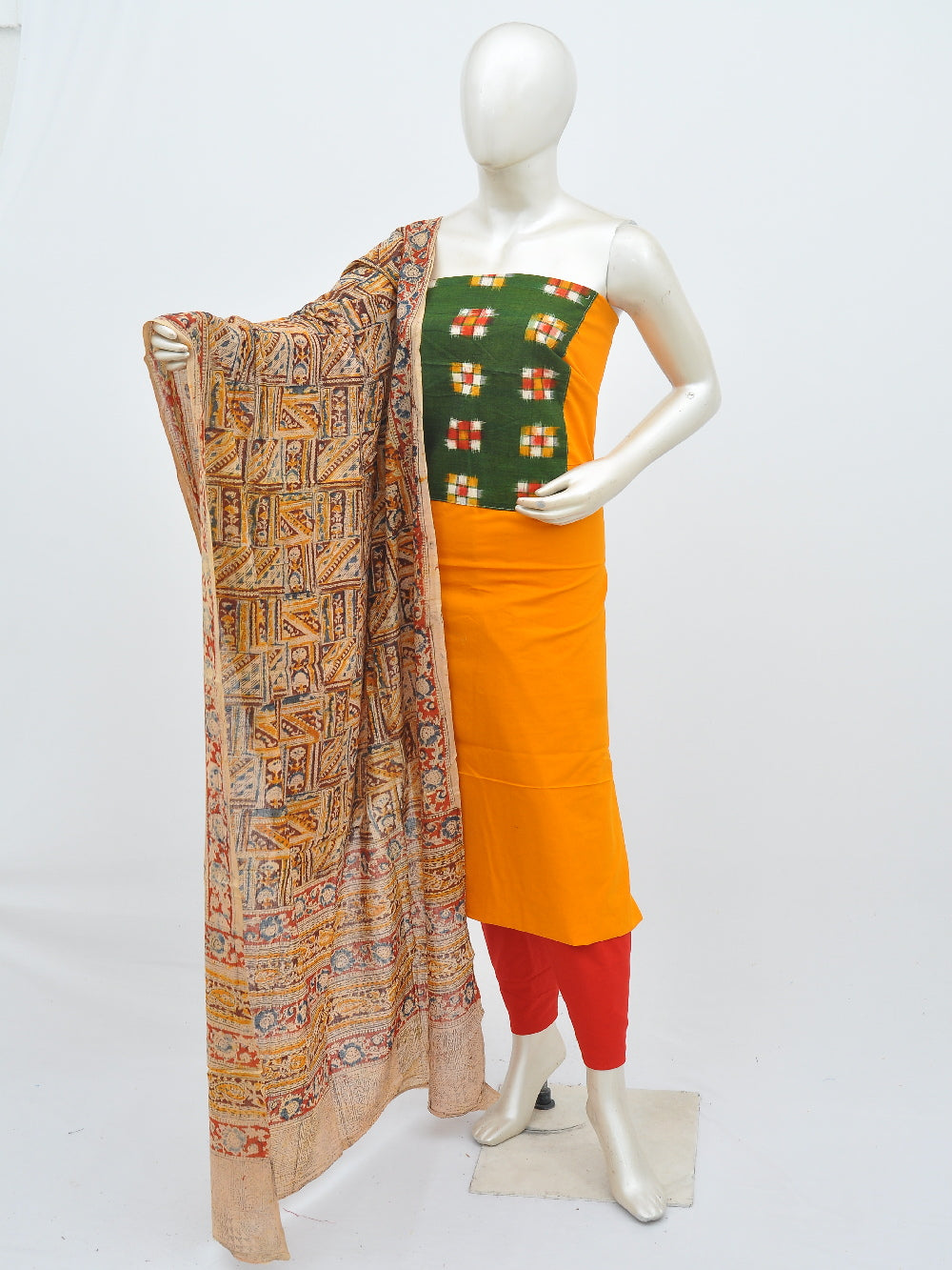 Kalamkari Ikkat Designer Dress Material [D40611056]