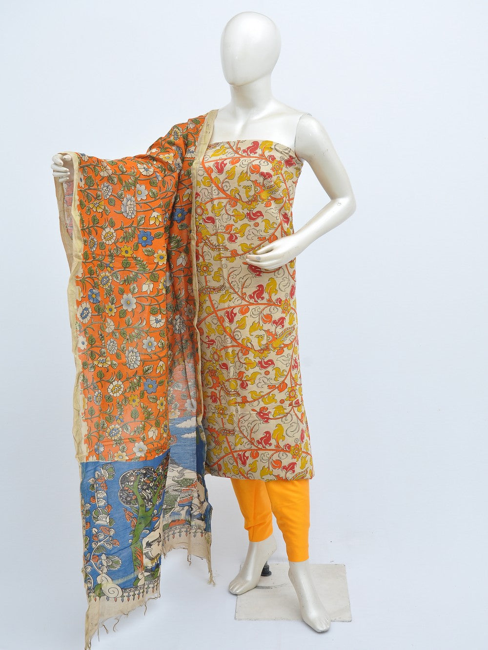 Kalamkari silk dress material Model 3 [D31110001]