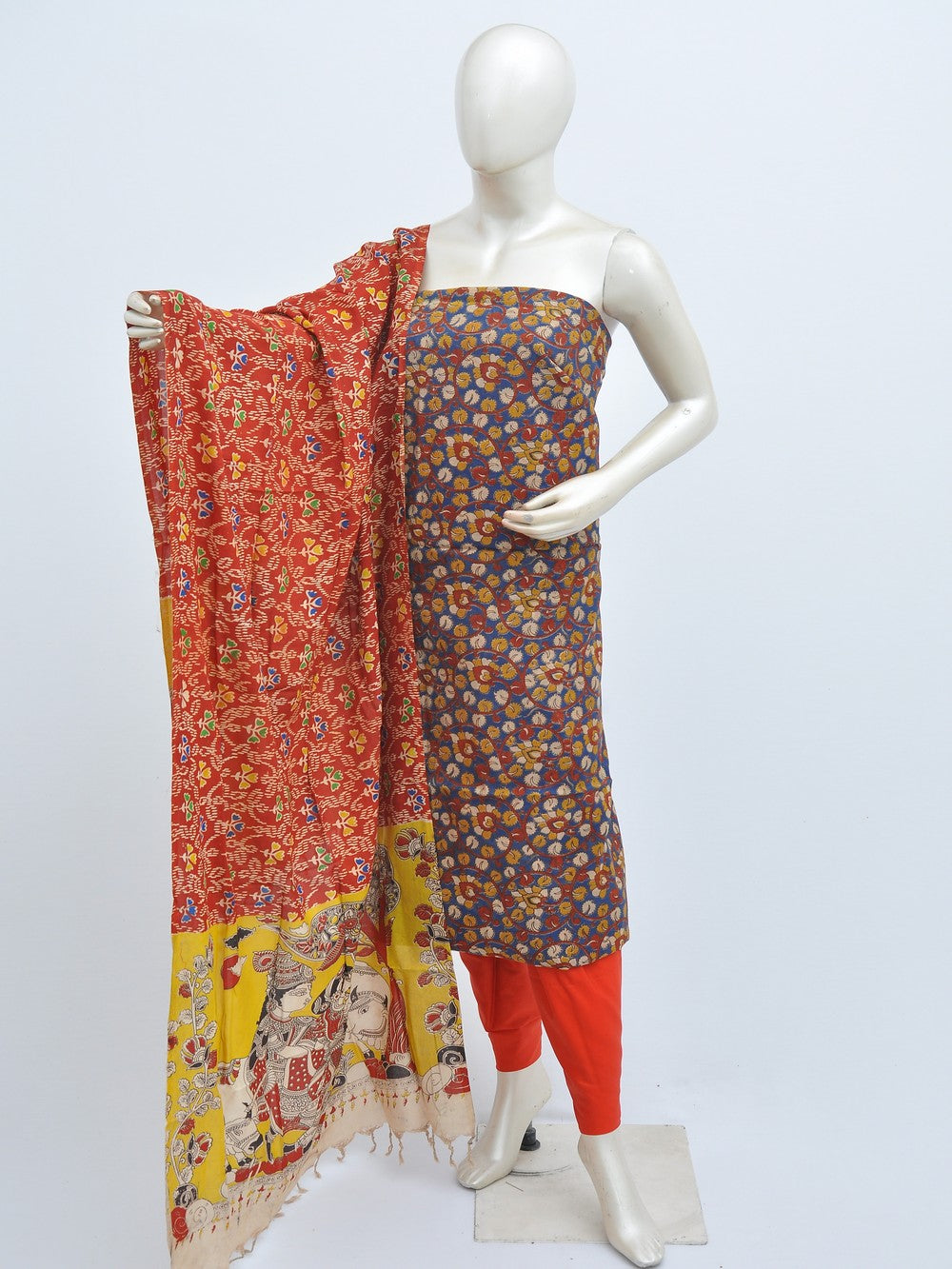 Kalamkari silk dress material Model 3 [D31110002]