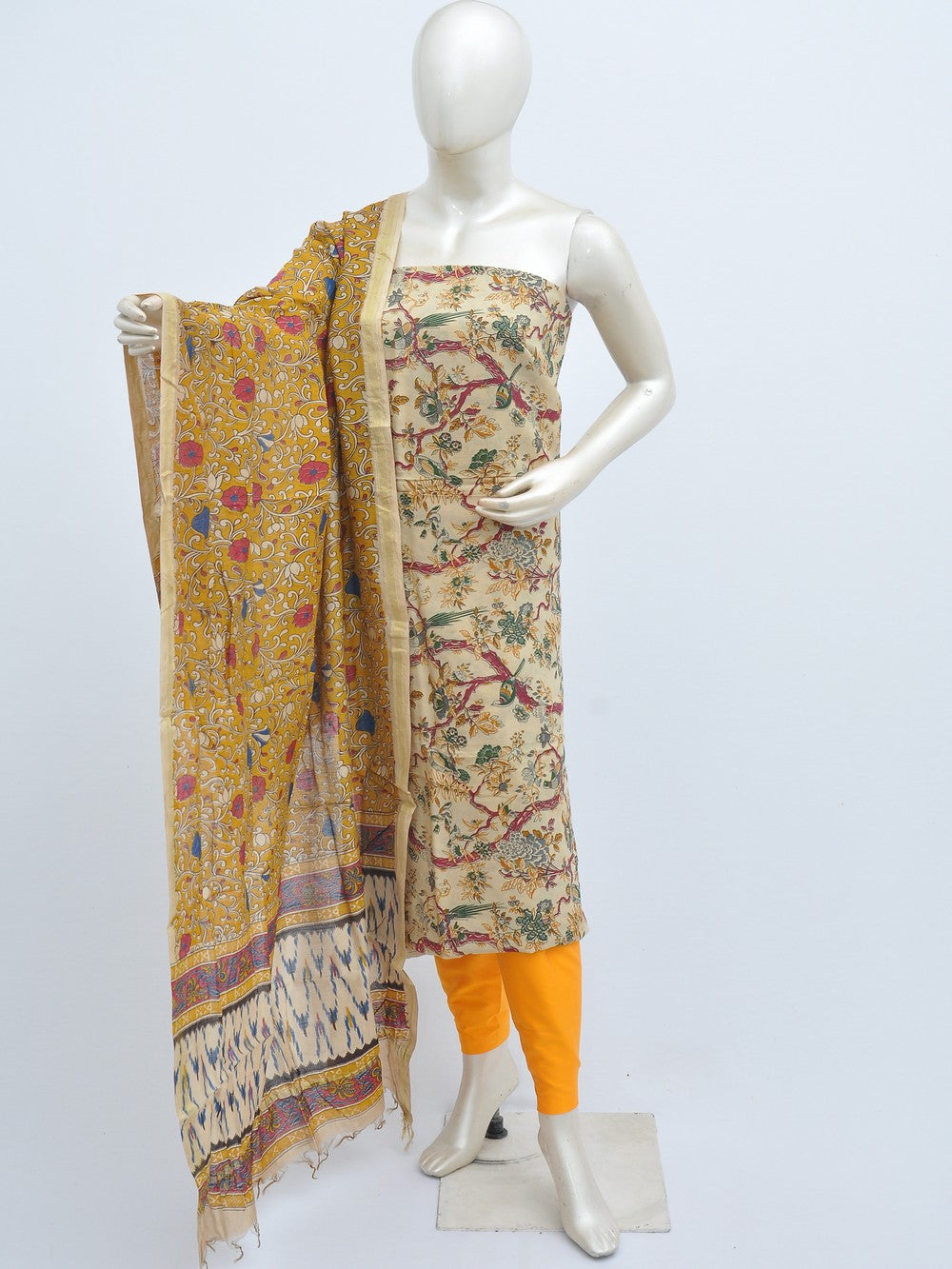 Kalamkari silk dress material Model 3 [D31110008]