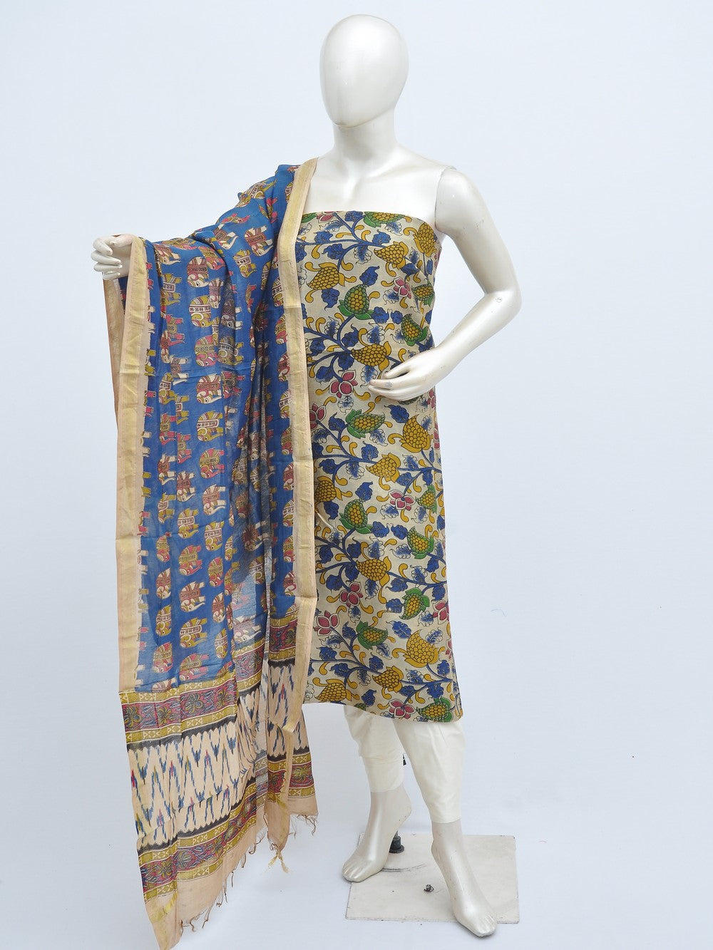 Kalamkari silk dress material Model 3 [D31110016]