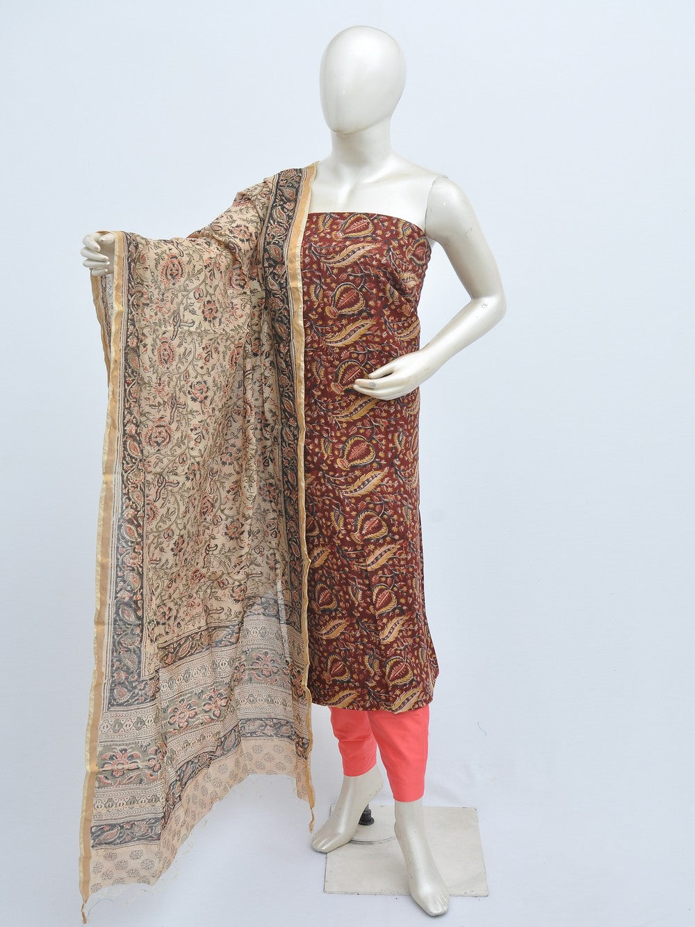 Kalamkari silk dress material Model 3 [D31110035]