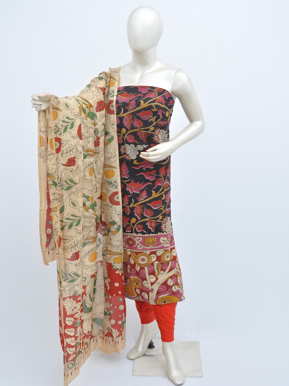 Kalamkari silk dress material Model 3 [D31114009]