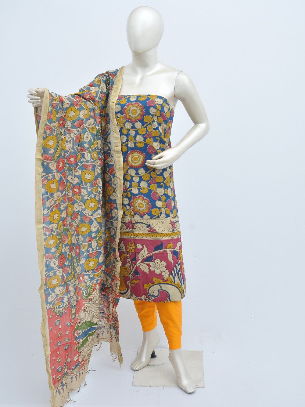Kalamkari silk dress material Model 3 [D31114018]
