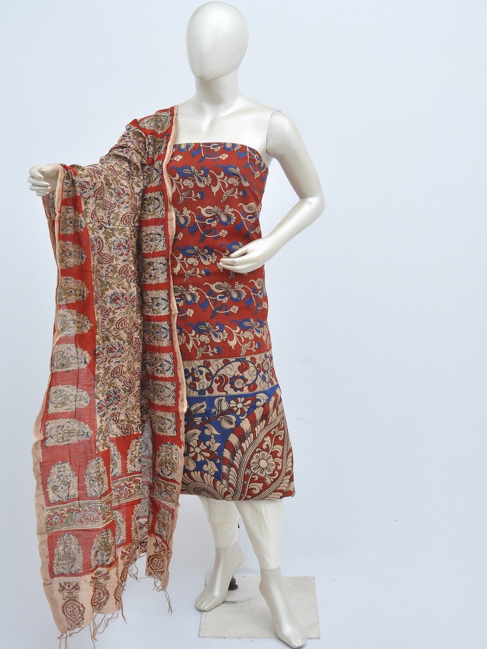 Kalamkari silk dress material Model 3 [D31114019]