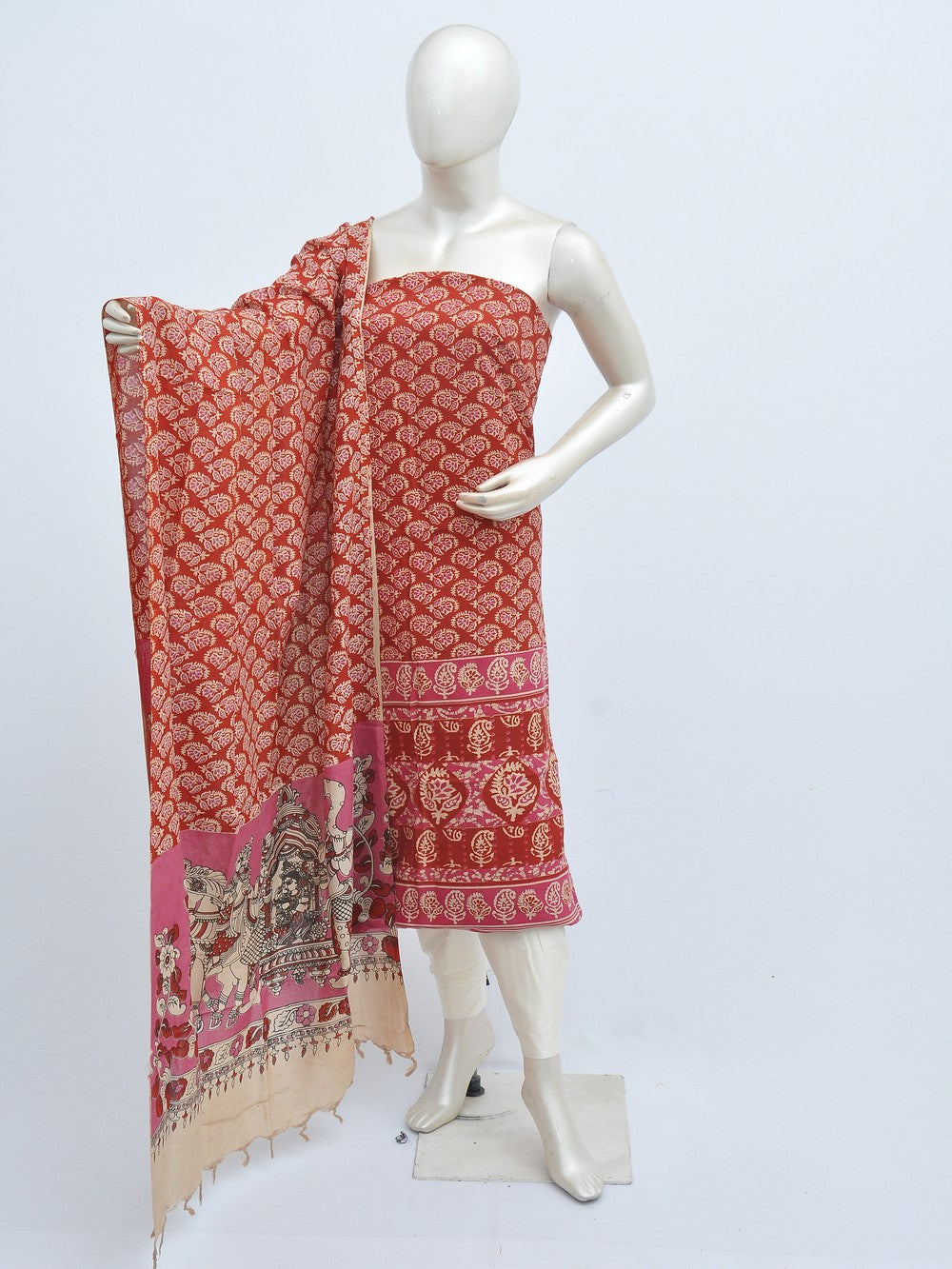 Kalamkari silk dress material Model 3 [D31114021]