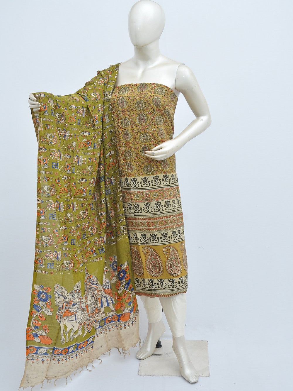 Kalamkari silk dress material Model 3 [D31114026]