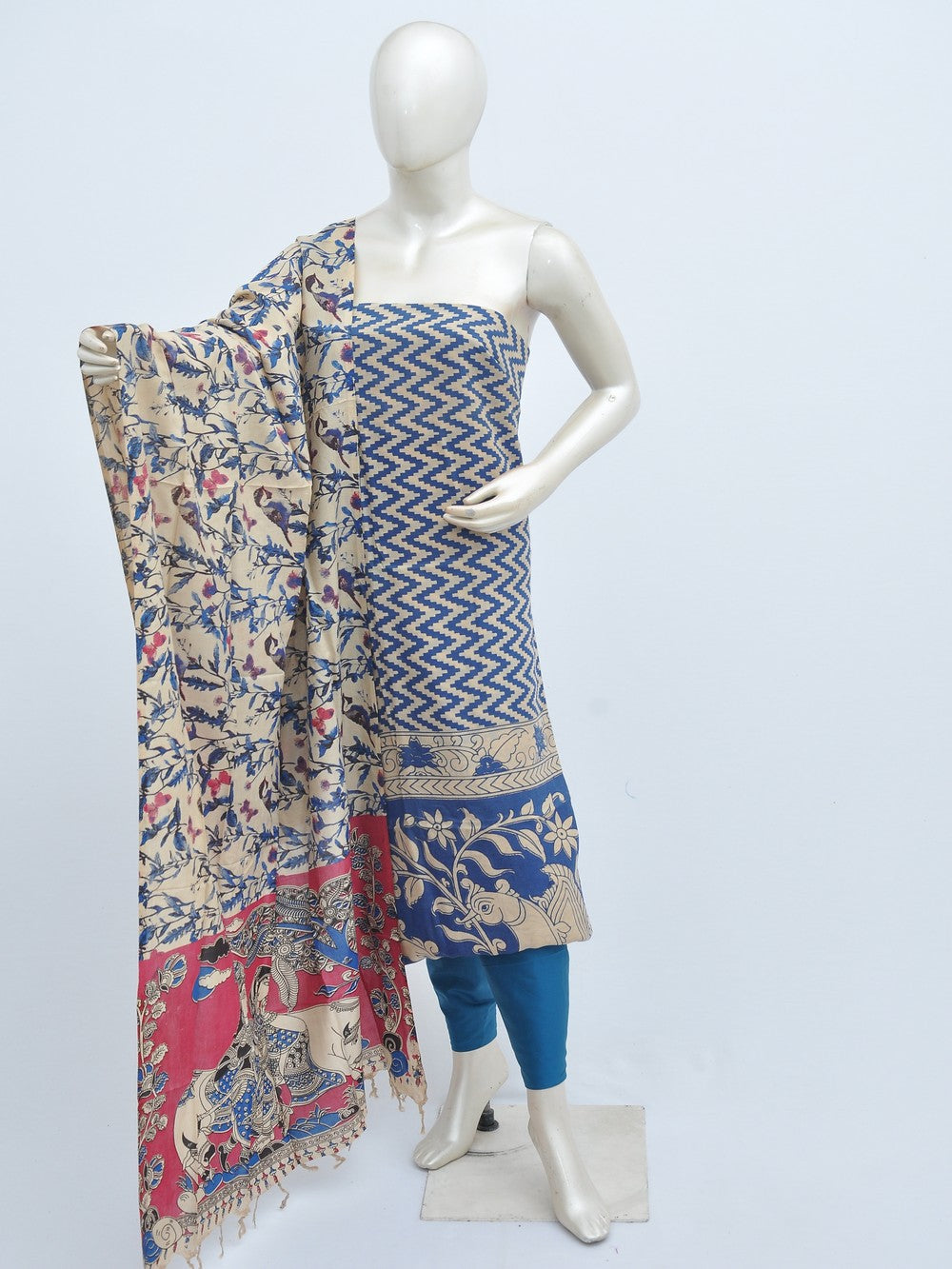 Kalamkari silk dress material Model 3 [D31114029]