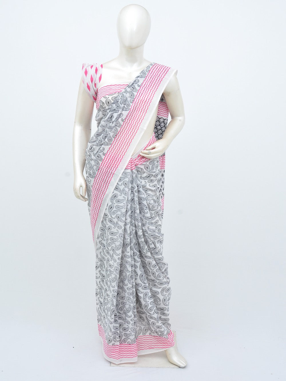 Mul Mul Print Cotton Saree [D30718031]