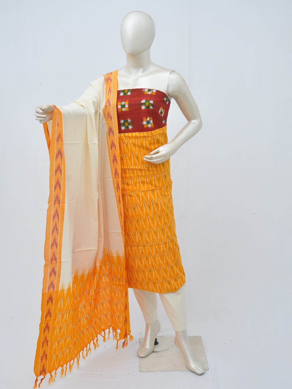 Ikat Dress Material with Same Dupatta model 1 [D40516002]
