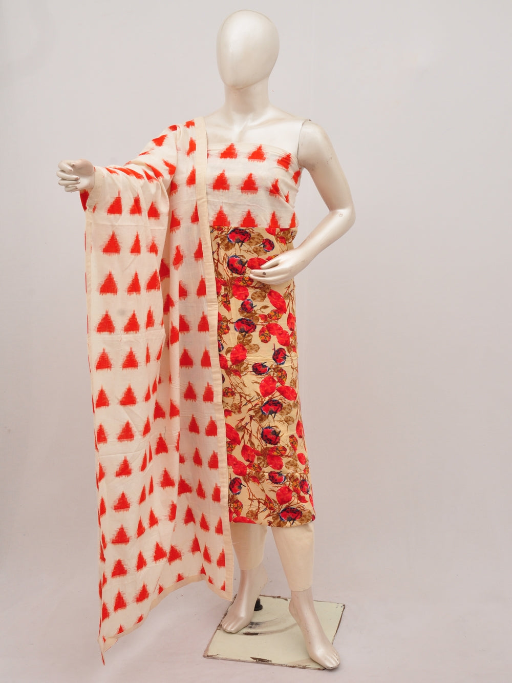 Double Ikkat Pochampally Rayon cotton Dress Material [D90819012]