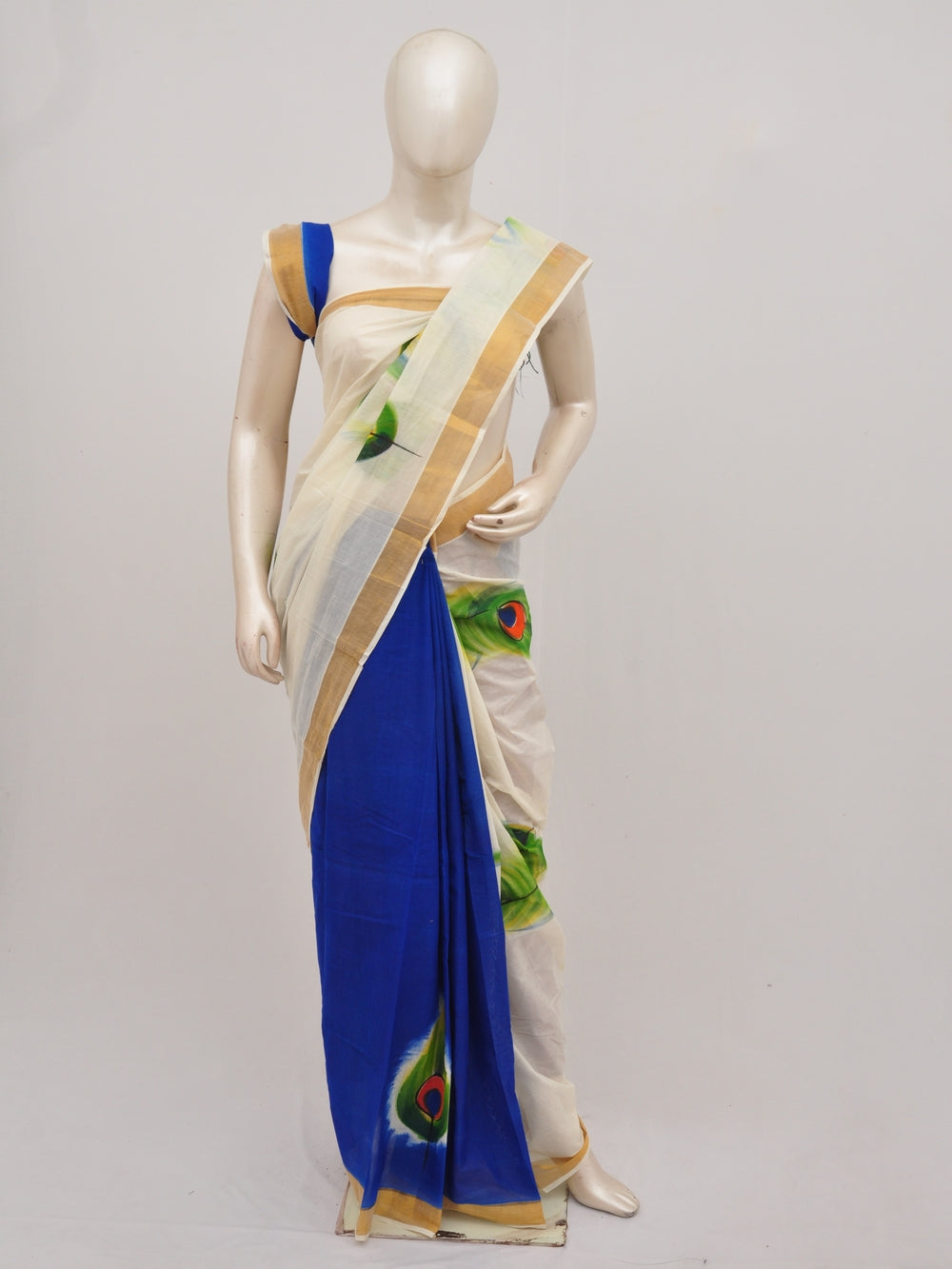 Kerala Hand print Cotton Sarees [D90718014] - DressesForWomen.IN