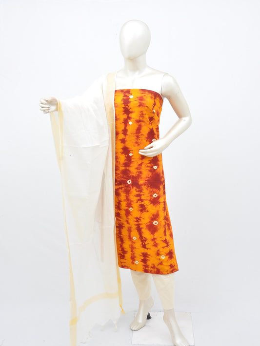 Batik Cotton Dress Material Plain Dupatta and Bottom [D30217005]