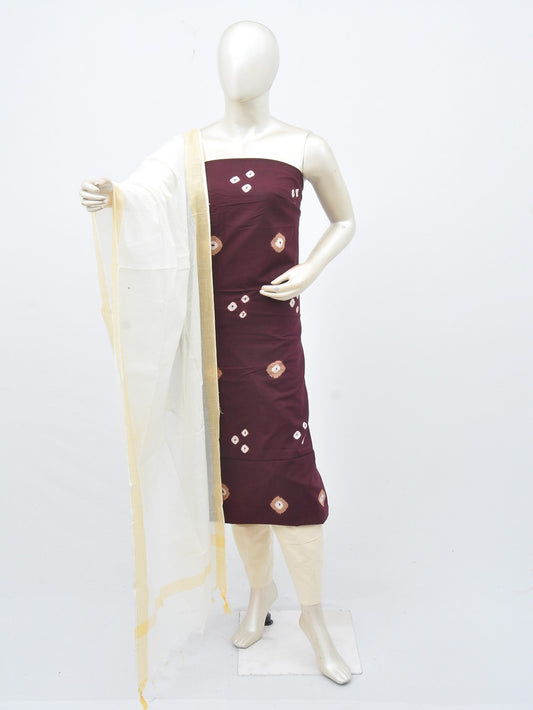 Batik Cotton Dress Material Plain Dupatta and Bottom [D30217013]