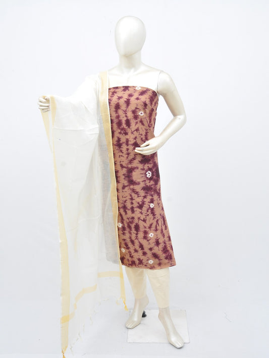 Batik Cotton Dress Material Plain Dupatta and Bottom [D30217014]