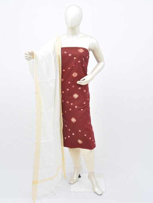 Batik Cotton Dress Material Plain Dupatta and Bottom [D30217018]