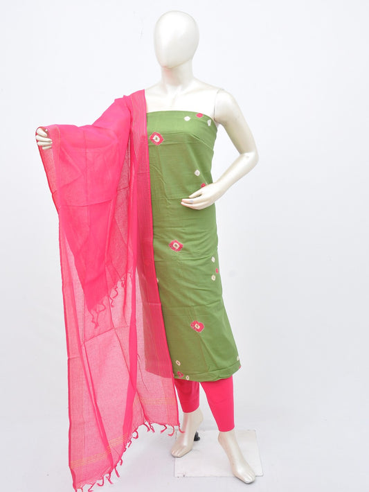 Batik Cotton Dress Material Plain Dupatta and Bottom [D30217026]