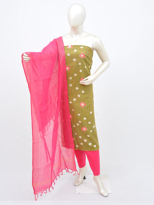 Batik Cotton Dress Material Plain Dupatta and Bottom [D30217028]