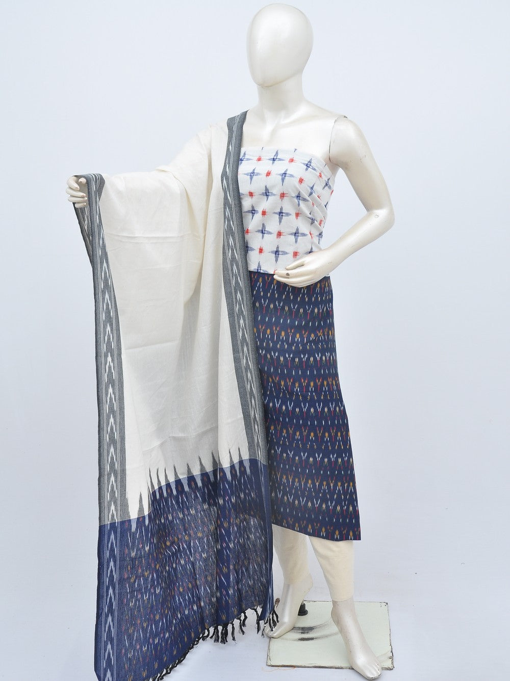 Ikat Dress Material with Same Dupatta model 1 [D20914007]