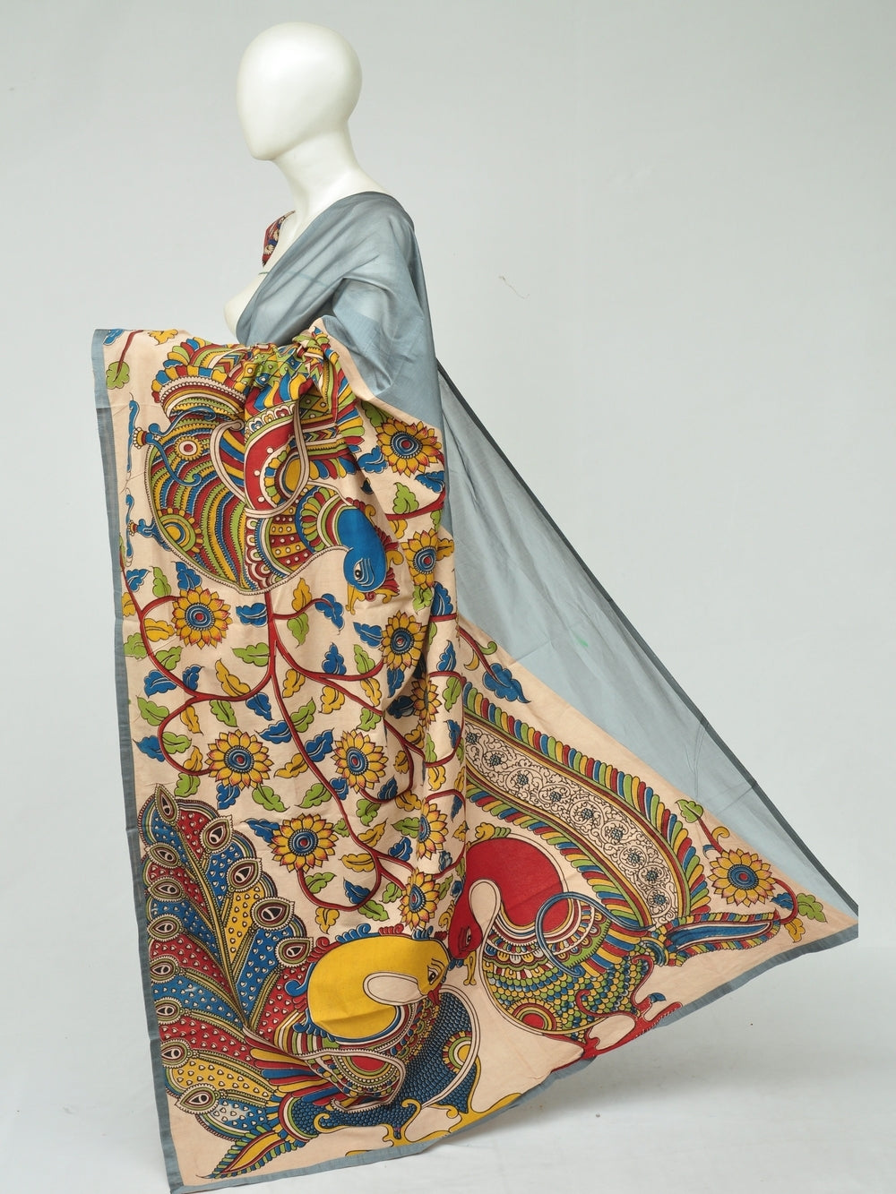 Chanderi Cotton-Silk Kalamkari Design Sarees [D801100103] - DressesForWomen.IN