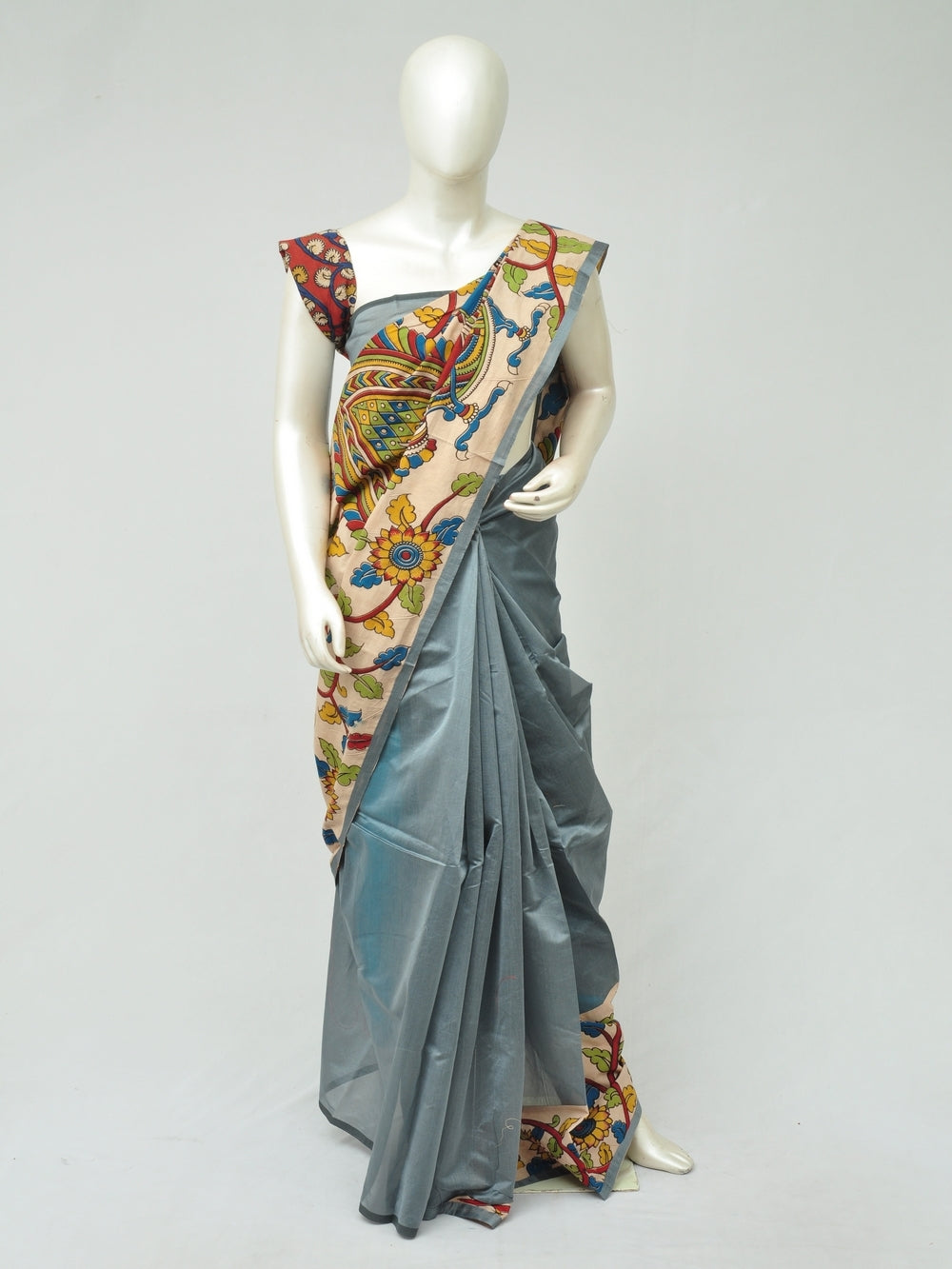 Chanderi Cotton-Silk Kalamkari Design Sarees [D801100103] - DressesForWomen.IN