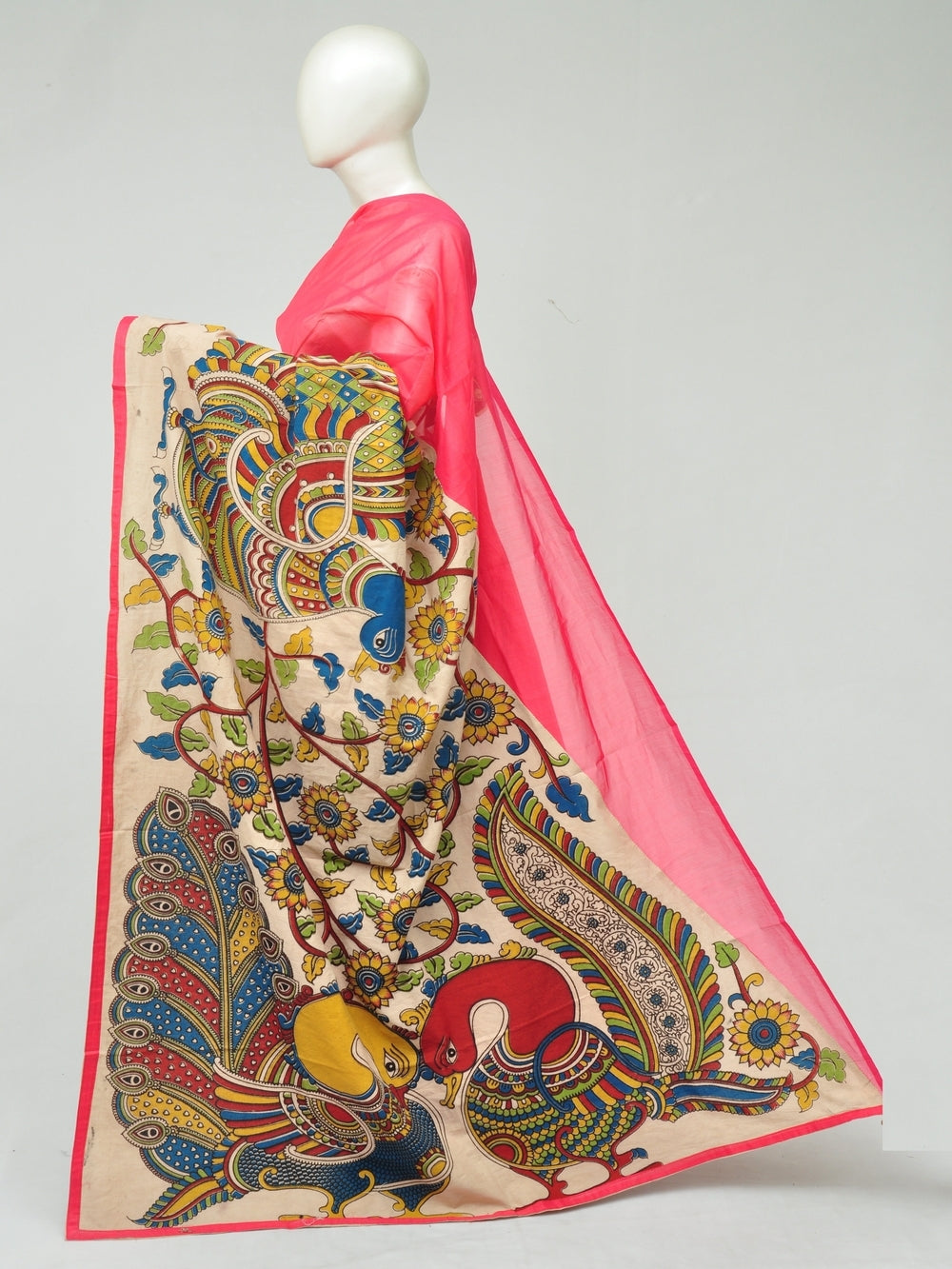 Chanderi Cotton-Silk Kalamkari Design Sarees [D801100104]