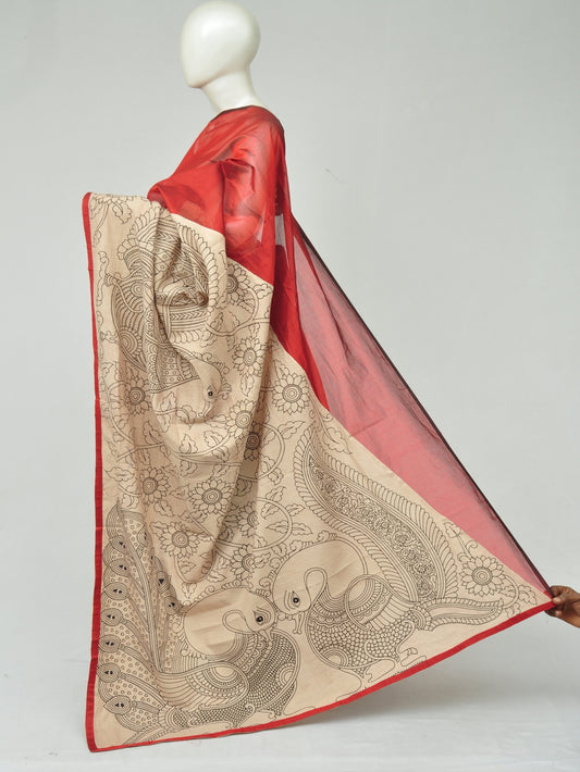 Chanderi Cotton-Silk Kalamkari Design Sarees [D801100105] - DressesForWomen.IN