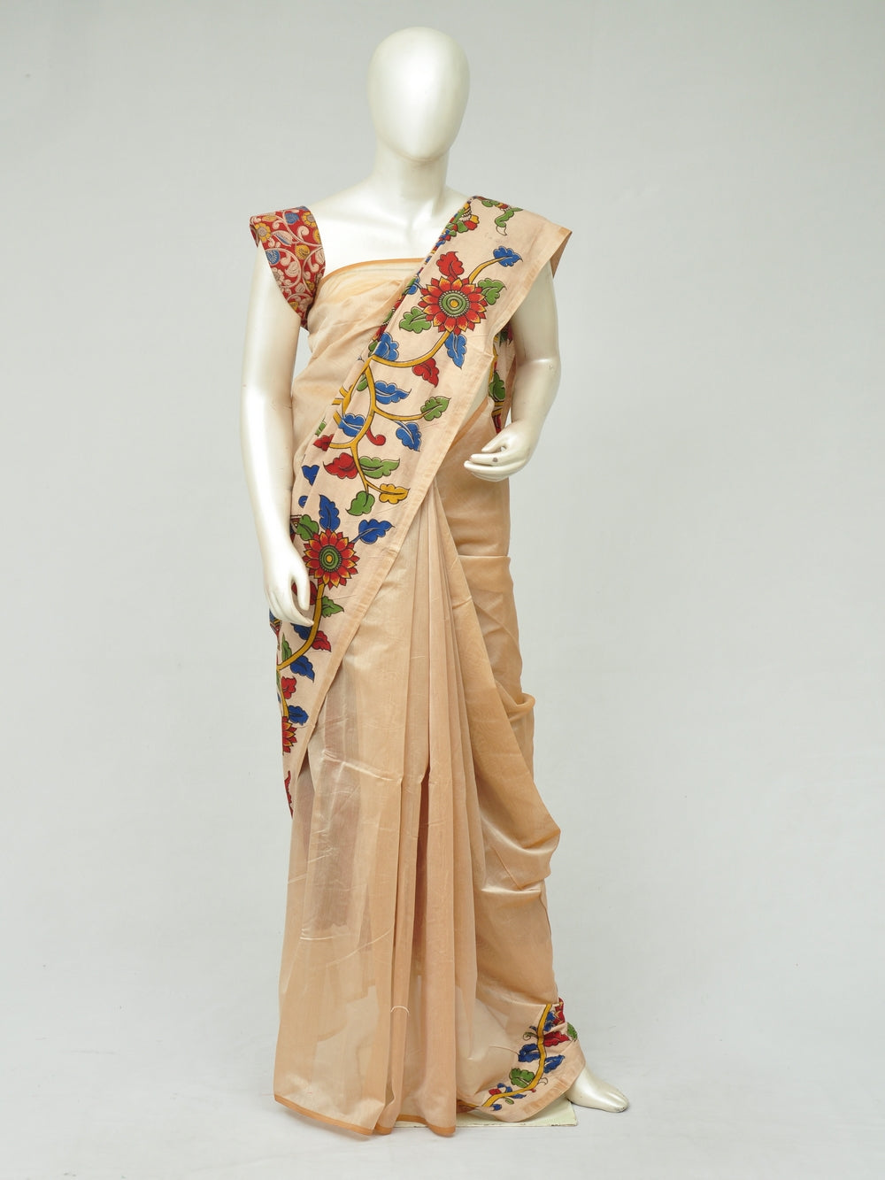 Chanderi Cotton-Silk Kalamkari Design Sarees [D801100111]