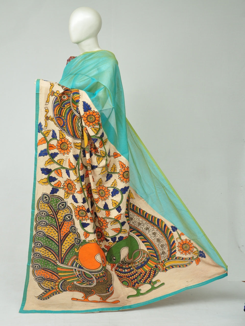 Chanderi Cotton-Silk Kalamkari Design Sarees [D80303028]