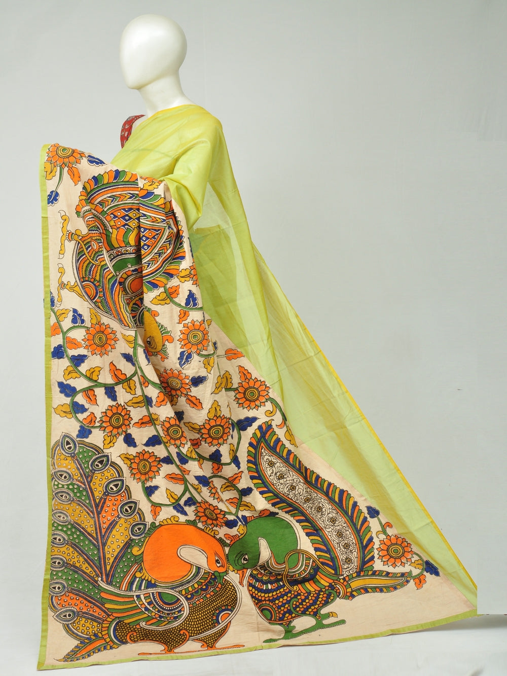 Chanderi Cotton-Silk Kalamkari Design Sarees [D80303049]