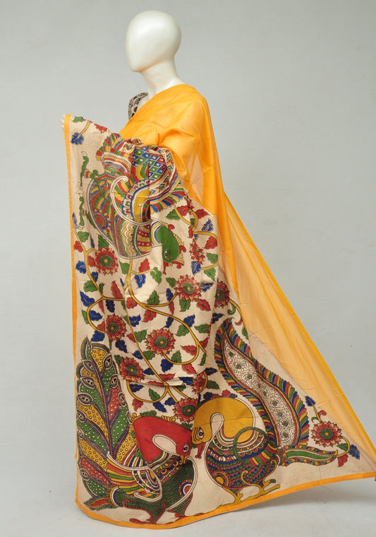 Chanderi Cotton-Silk Kalamkari Design Sarees [D80327385]
