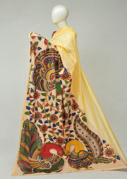 Chanderi Cotton-Silk Kalamkari Design Sarees [D80327387]