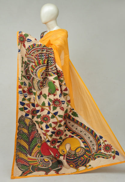 Chanderi Cotton-Silk Kalamkari Design Sarees [D80327388]