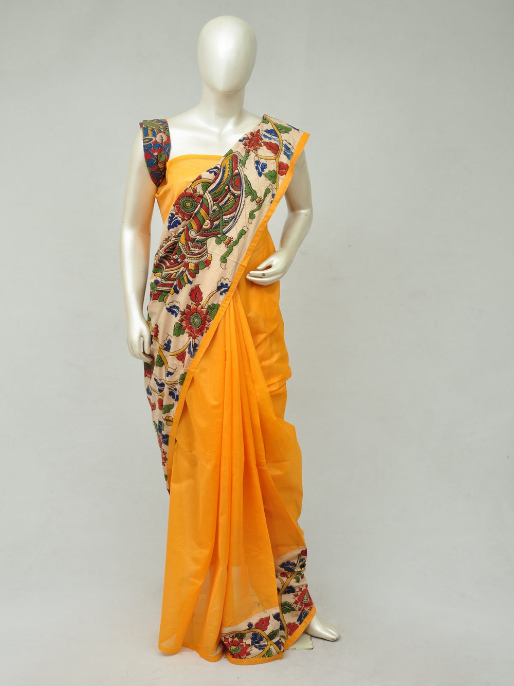 Chanderi Cotton-Silk Kalamkari Design Sarees [D80327388]