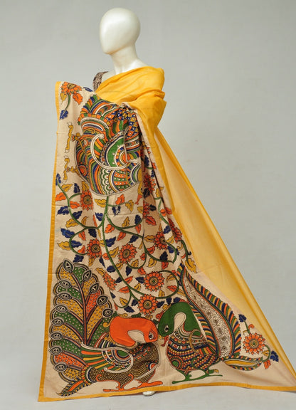 Chanderi Cotton-Silk Kalamkari Design Sarees [D80327389]