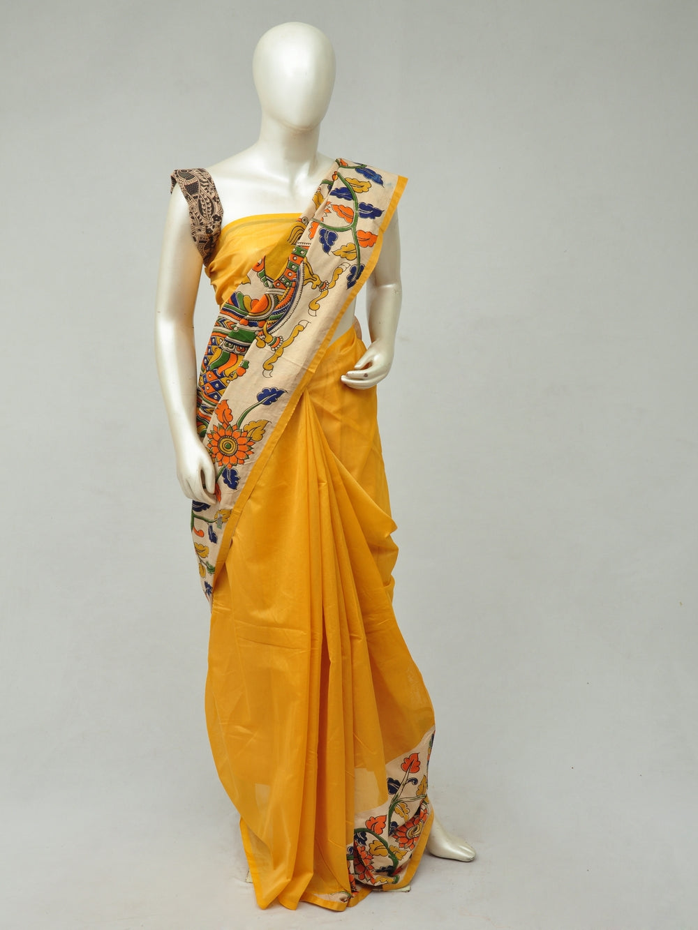 Chanderi Cotton-Silk Kalamkari Design Sarees [D80327389]