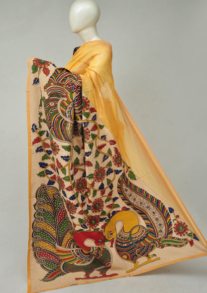 Chanderi Cotton-Silk Kalamkari Design Sarees [D80327391]