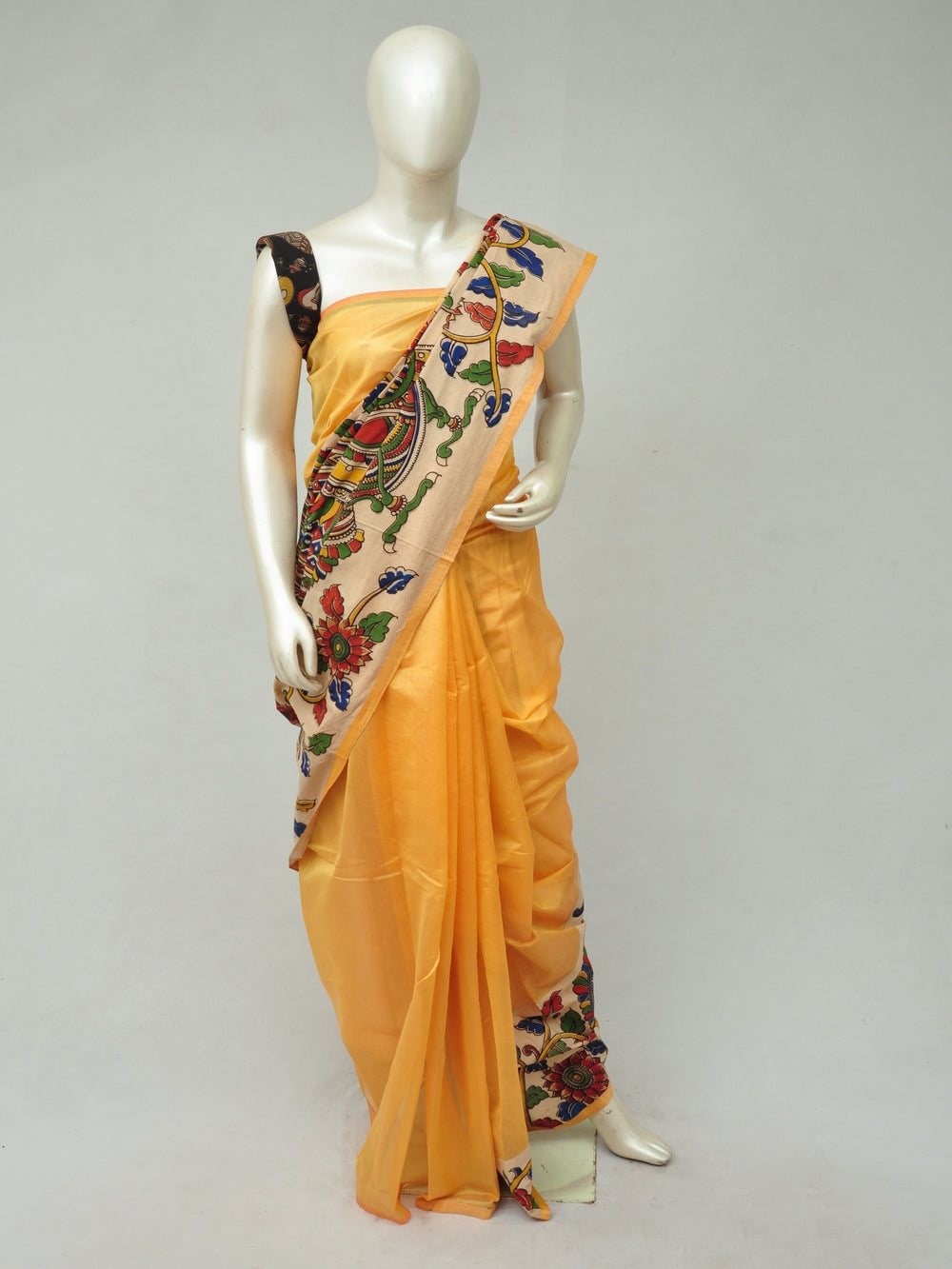 Chanderi Cotton-Silk Kalamkari Design Sarees [D80327391]