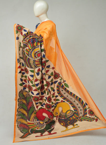 Chanderi Cotton-Silk Kalamkari Design Sarees [D80327392]