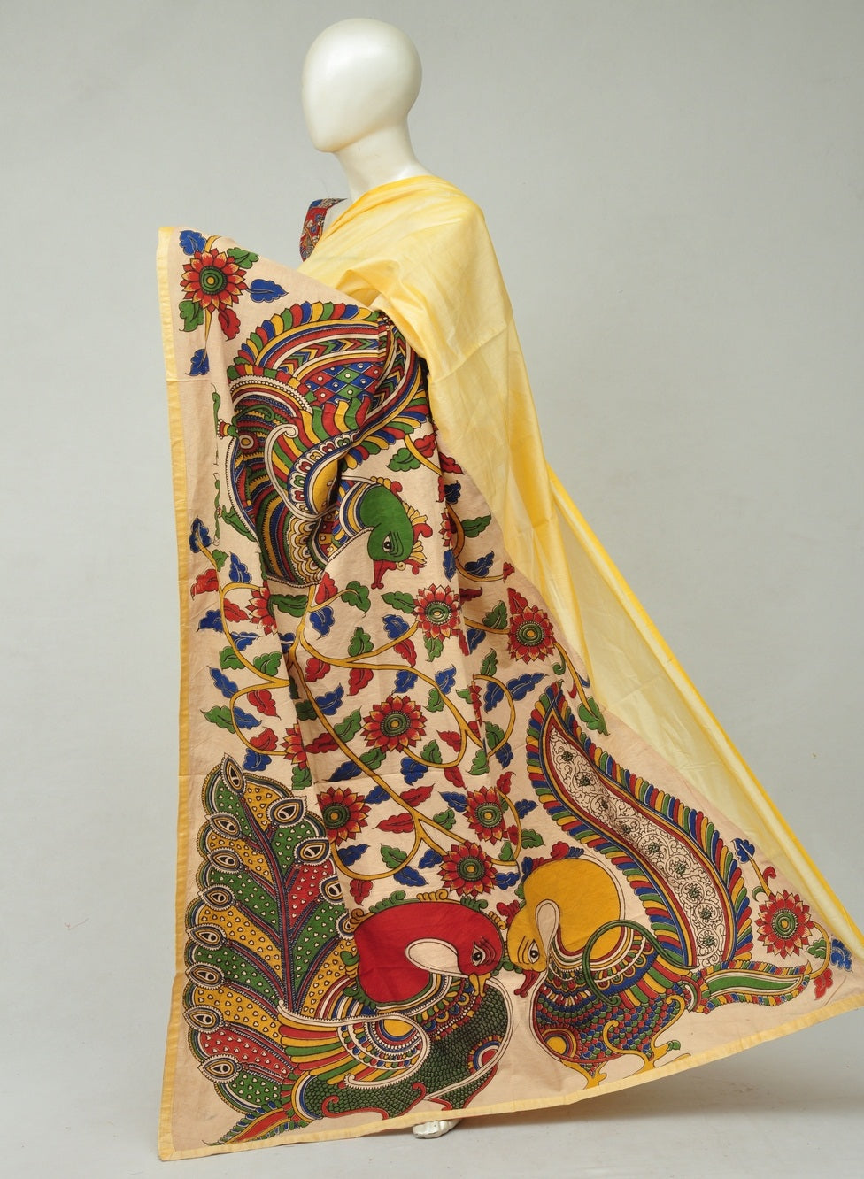 Chanderi Cotton-Silk Kalamkari Design Sarees [D80327394]