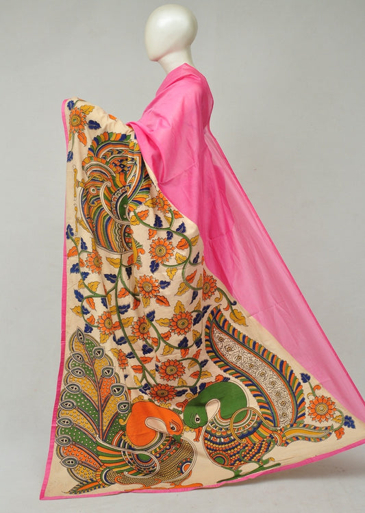 Chanderi Cotton-Silk Kalamkari Design Sarees [D80327397]