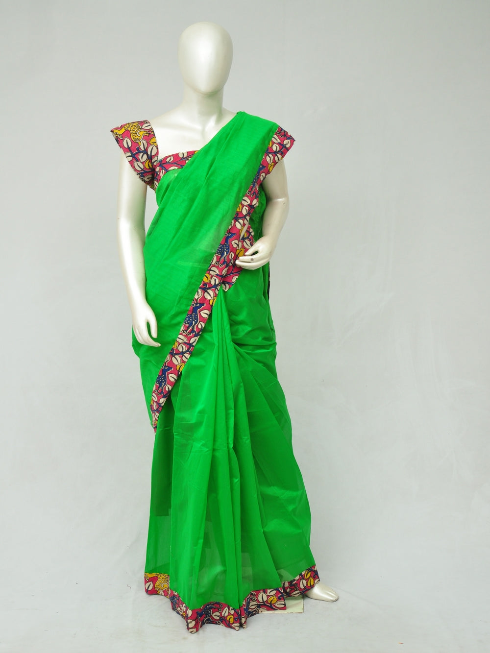 Chanderi Silk Kalamkari Patch Sarees  [D80117014]